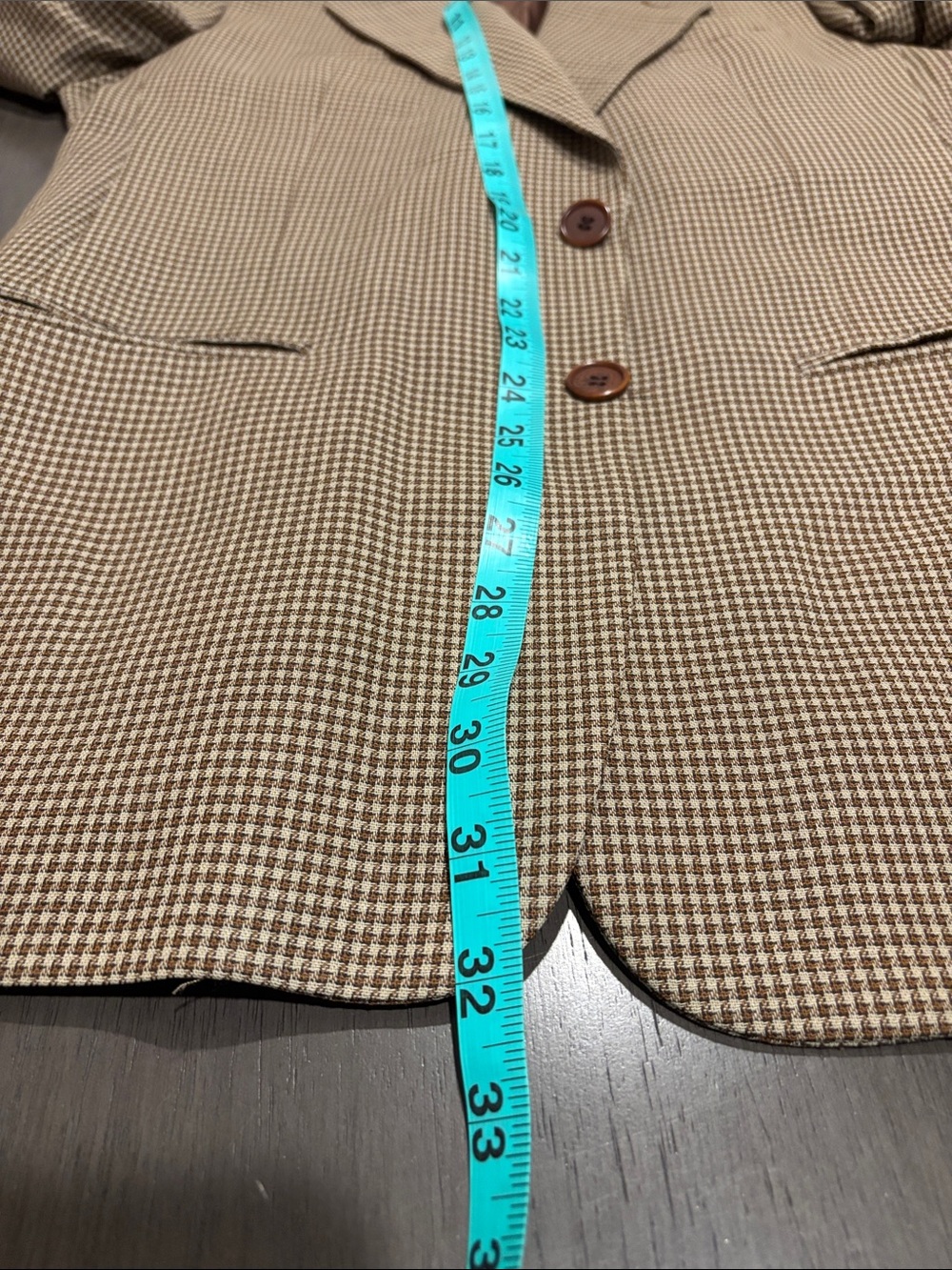 🤎Vintage MANI Armani Brown Houndstooth Blazer 38 Short Italian Wool  Saks 5th🤎 - Picture 9 of 16